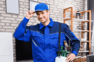 How To Safely Protect Kids During Pest Control 1 Smiling pest control technician