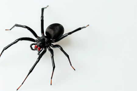 Black-Widow-Spider-Isolated-White-Background Black widow spider
