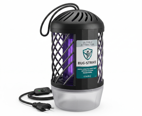 Mosquito Control: Protect Your Home And Yard 2 Black electric mosquito trap with mesh base and power cord.