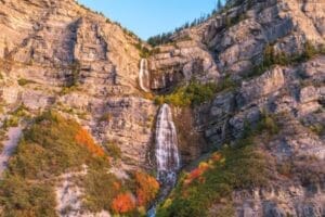 Waterfall cascading down.