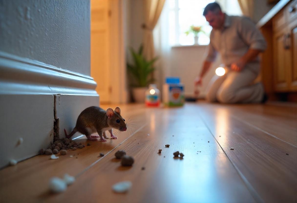 A Mouse Infestation Scenario In A Home Rat inside the house