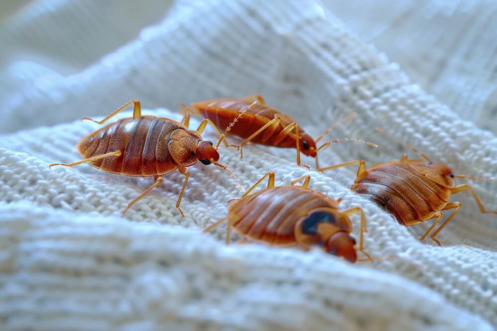 bed bug on white blanket
