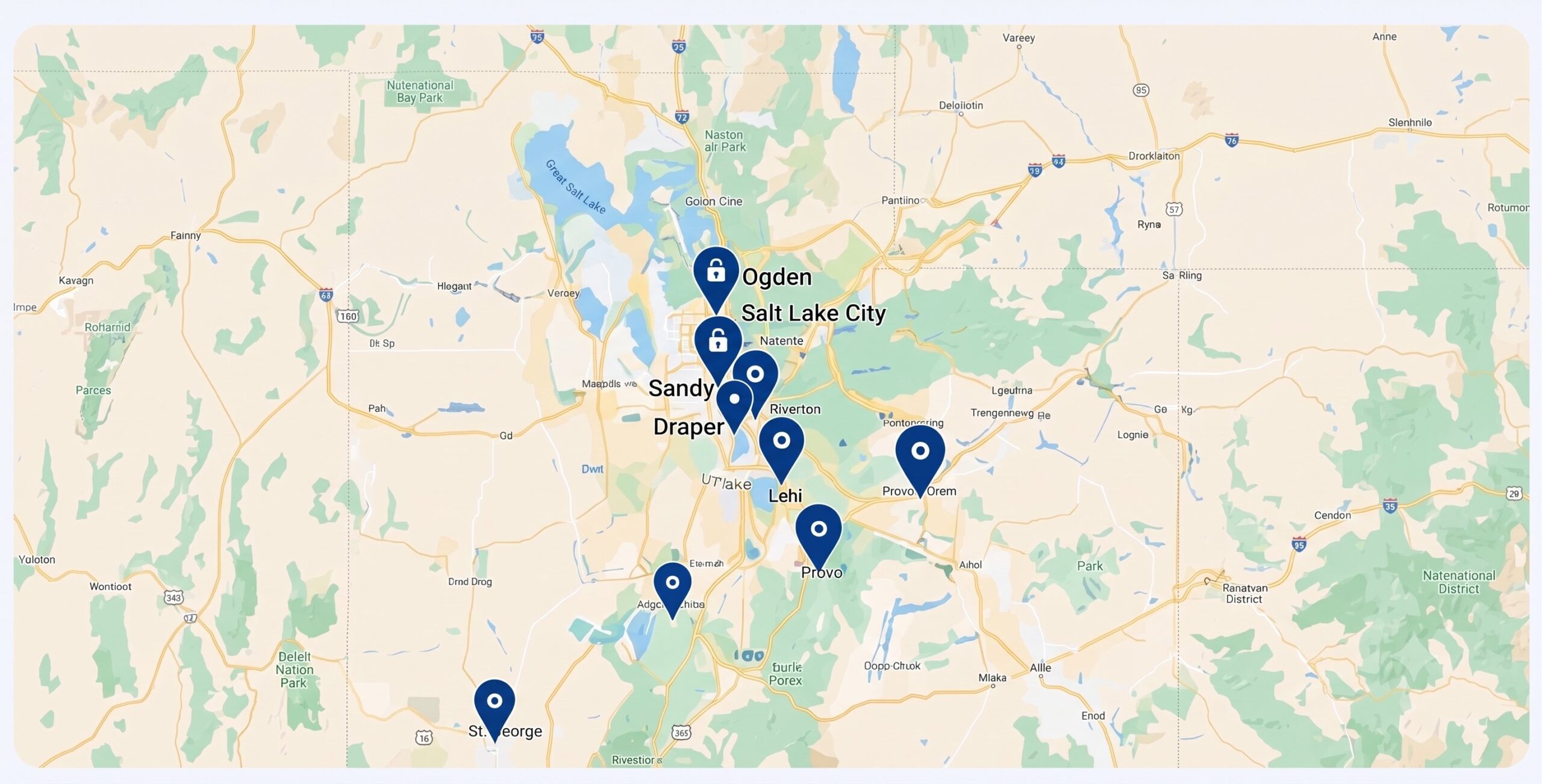 Utah service area map